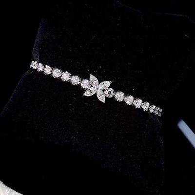 0.40ct-0.49ct D 実験室で育てたダイヤモンド ロイヤルダイヤモンド 金属ブレスレット フルダイヤモンド