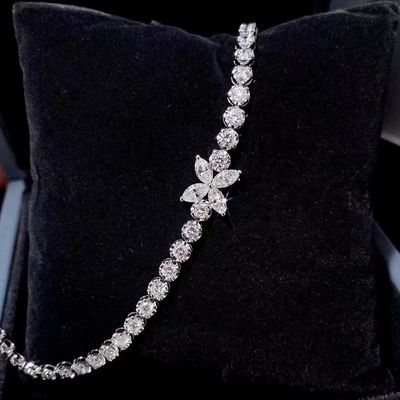 0.40ct-0.49ct D 実験室で育てたダイヤモンド ロイヤルダイヤモンド 金属ブレスレット フルダイヤモンド