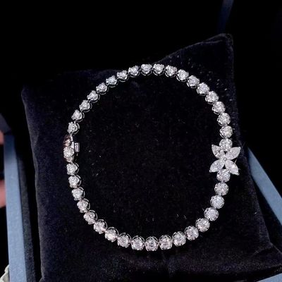 0.40ct-0.49ct D 実験室で育てたダイヤモンド ロイヤルダイヤモンド 金属ブレスレット フルダイヤモンド