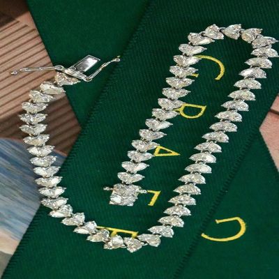 18K パーソナライズ可能なテニスブレスレット ラボで育ったダイヤモンドとフルダイヤモンド水滴