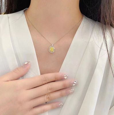 初期支払い 18K ラボダイヤモンドリングと黄ダイヤモンド 双重用途のリングとペンダント